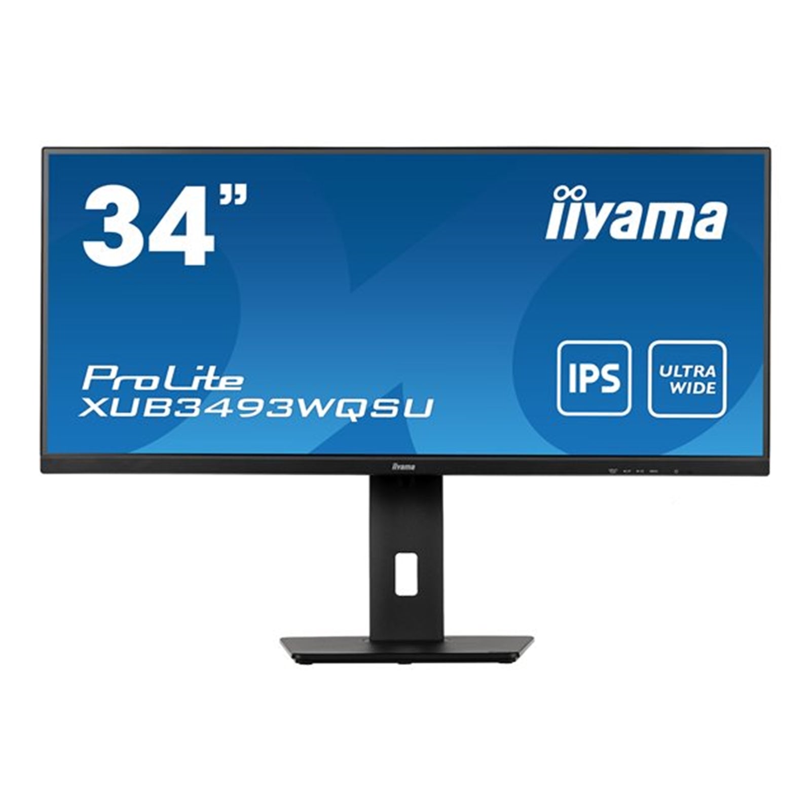 iiyama Prolite XUB3493WQSU-B5 34 inch IPS Monitor, Ultra Wide UWQHD, PIP, Freesync, 4ms, HDMI, DisplayPort, USB-Hub, 75Hz, Speakers, Black, Internal PSU, VESA, Height Adjust, Pivot-PCR Business Solutions Ltd